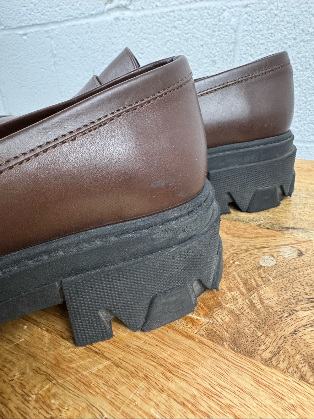 ALOHAS Brown Chunky Lug Sole Penny Loafers - Picture 11 of 15